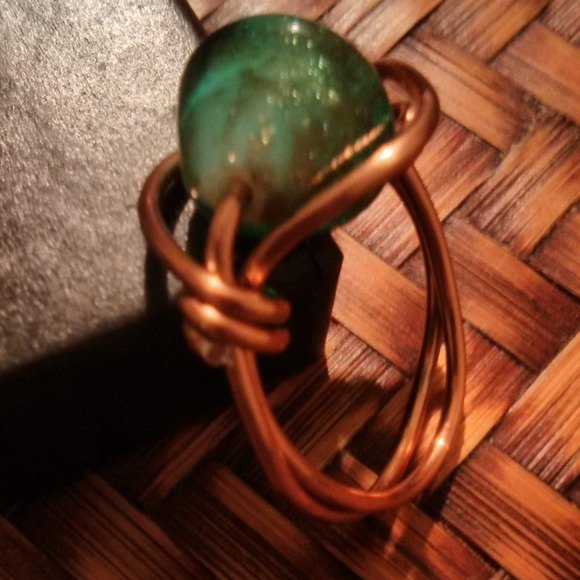 Wire wrapped ring with a specialized bead - Picture 2 of 2