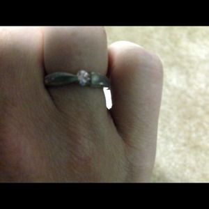 Genuine sterling silver ring w pink gem