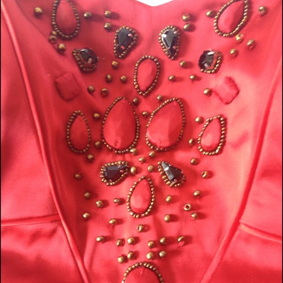 💋Red Satin Beaded Tube  💋