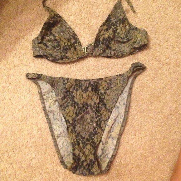 2pc Camo Green Python Bikini