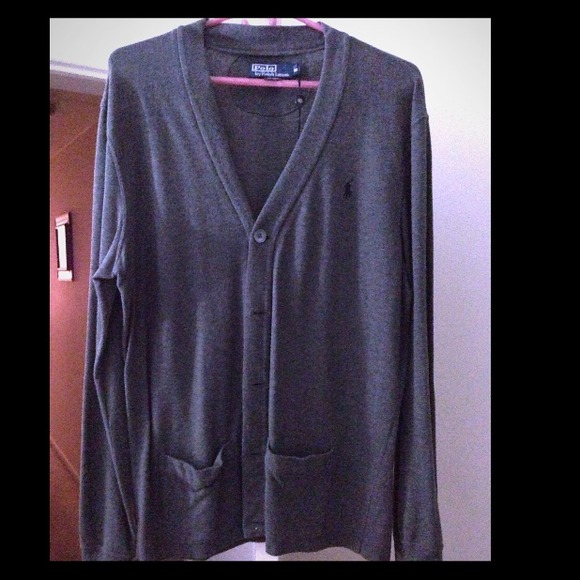 Men's Polo Grey V-neck Sweater