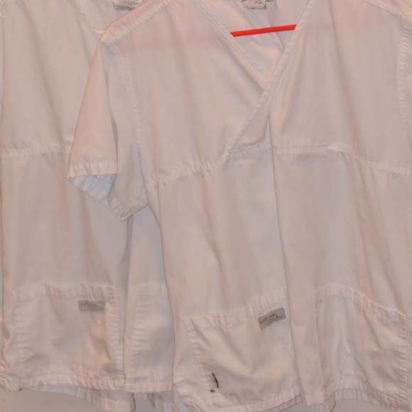 2 white Urbane brand  scrub tops size large
