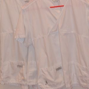 2 white Urbane brand  scrub tops size large