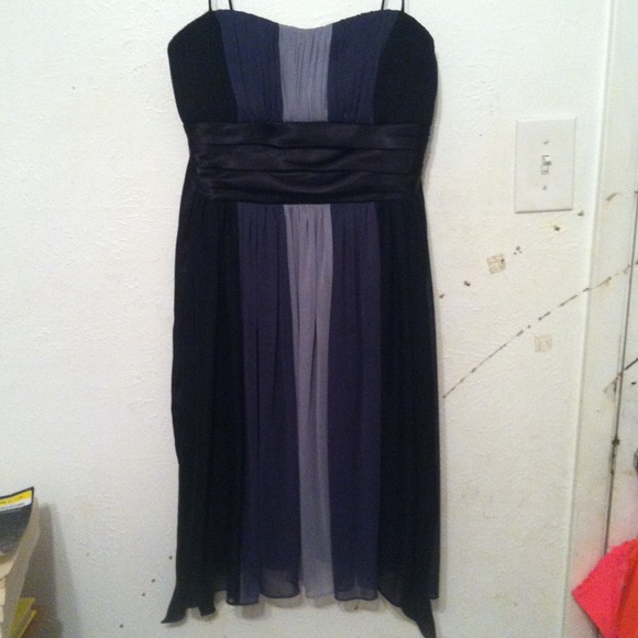 Formal Cute little black dress with blue stripe - Picture 1 of 4