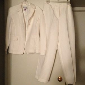 Off White Linen Pants Suit