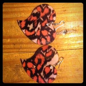 Heart shaped earrings.