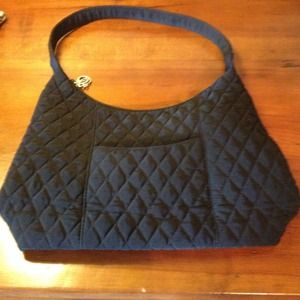 Black Vera Bradley Silk Handbag
