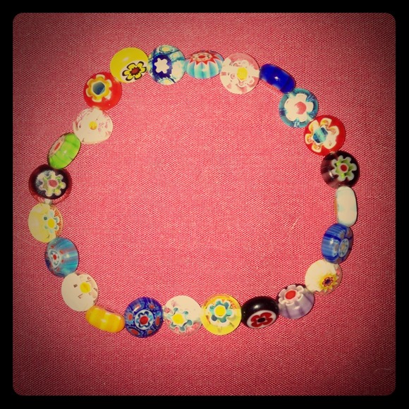 Flower beaded bracelet