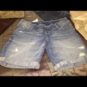 Maternity jean shorts