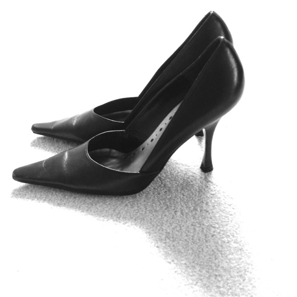 BCBGirls black, pointed toe heels