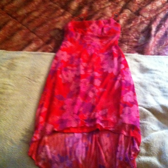 Red floral dress