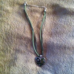 Green heart necklace