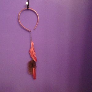 Brown feather headband