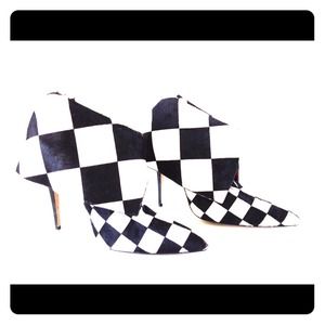 Manolo Blahnik Checkard Ankle Boots