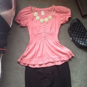 Sweet pink crepe cotton top