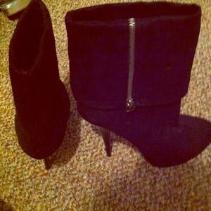 Black Ankle High Candies Booties.
