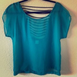 Sheer Emerald top w/ cut out back