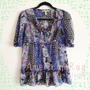 🌸Sale🌸American Rag Floral Chiffon Blouse