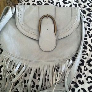 Gray cross body bag