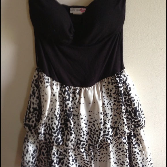 White and black leopard tube dress