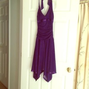 Deep Purple Sparkle Halter Dress