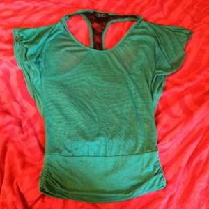 Turquoise blue short sleeve dressy shirt