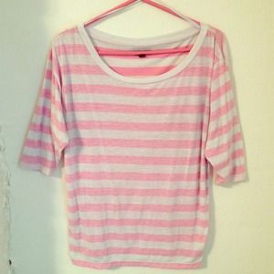 Pink and white striped top