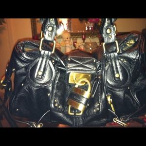 Chloe black purse with lock & key