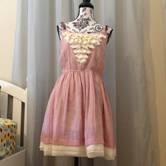 Cute pink dress with leather straps!