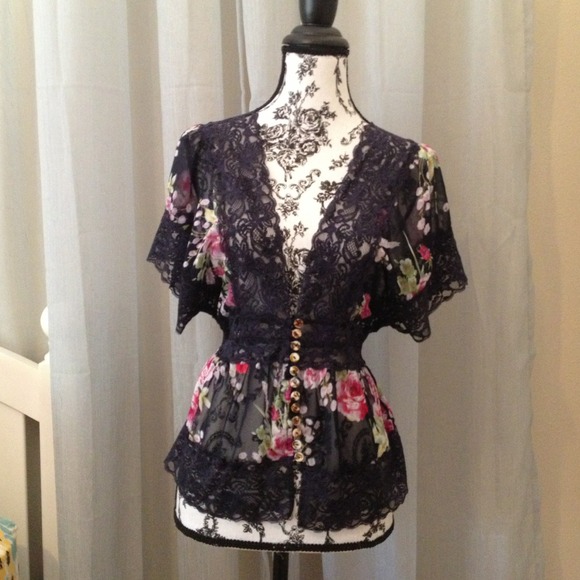Sheer floral shirt
