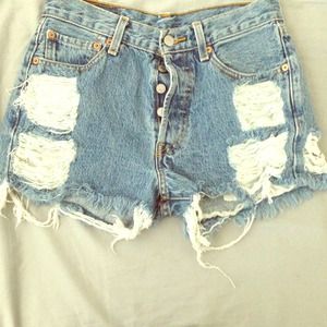 High waisted jean shorts