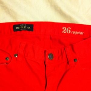 J. Crew, Red Matchstick Jeans