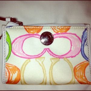 " Hamptons Weekend Scribble" Coach mini wristlet