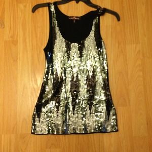 Black sequin tank