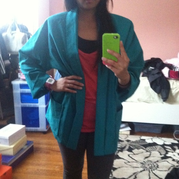 Teal Oversized Blazer - Picture 3 of 3
