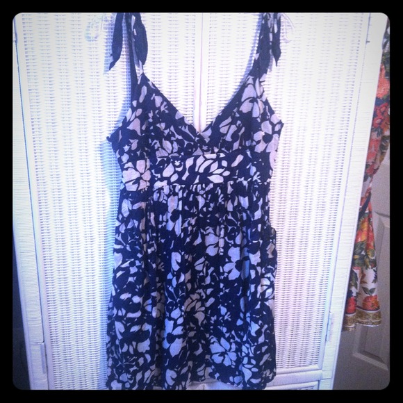 Blue and White Floral Baby-doll Sundress