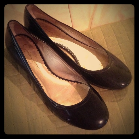 Jessica Simpson black patent leather flats
