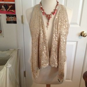 Gold sparkle slouchy vest