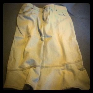 Denim Ruffle Hem Skirt