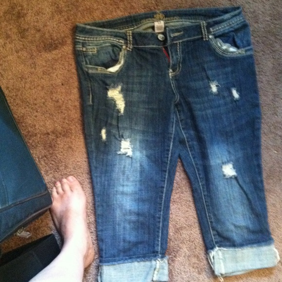 Distressed capris - Picture 2 of 2