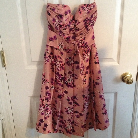Strapless floral dress