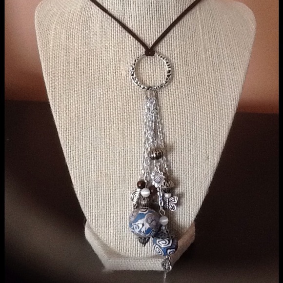 Polymer clay beaded necklace