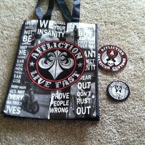 Reusable bag, sticker, and patch to put on clothes