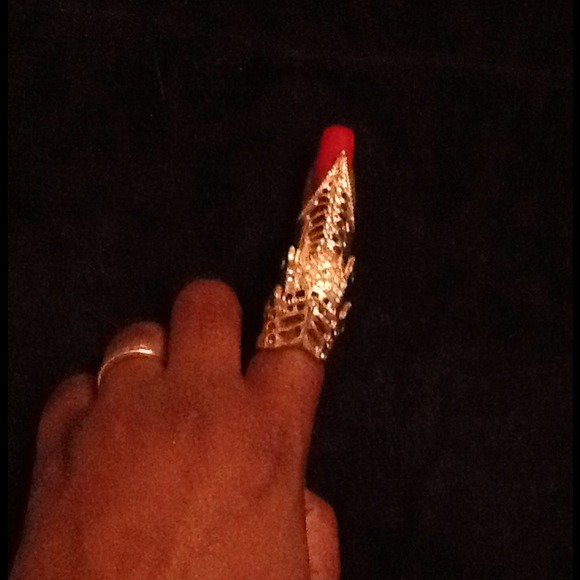 🔱🔱GOLD ARMOR RING w/ STONES🔱🔱 - Picture 2 of 2