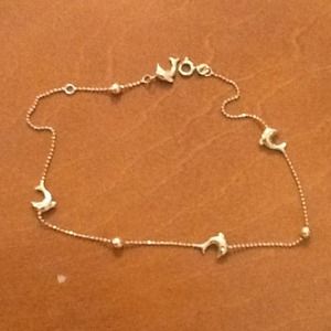 14 kt gold dolphin anklet or bracelet