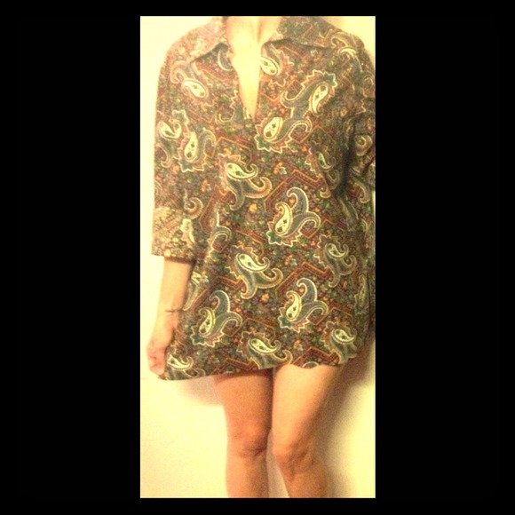 VTG 70's paisley tunic/shirt