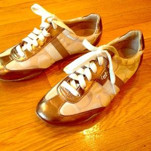 100% authentic brown/tan coach sneakers!