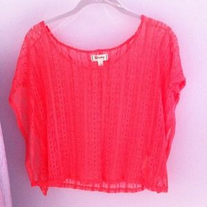 Coral Lace Top