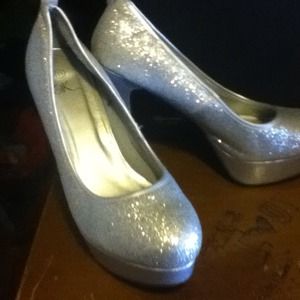 Silver high heels