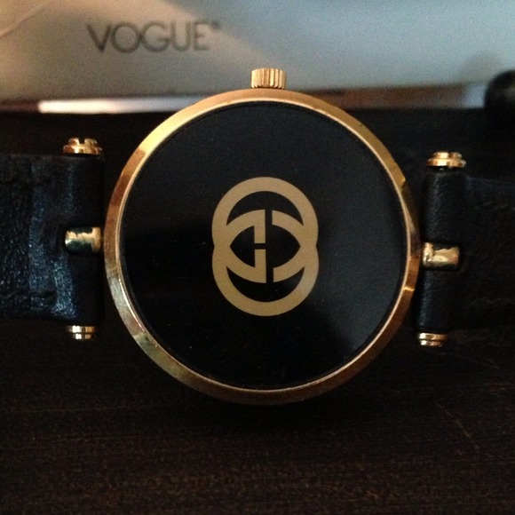 GUCCI WOMEN'S WATCH WITH BLACK LEATHER BAND - Picture 3 of 4